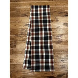 Sur La Table Table Runner 108" Plaid Striped Black Beige Cranberry‎ Farm Decor